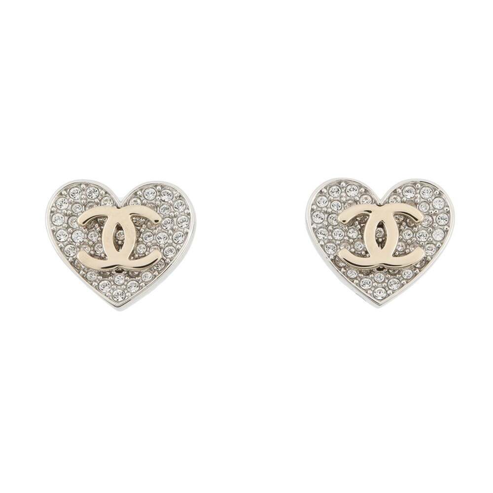 Chanel Cc Logo Heart Earrings Gold-Tone #266441C12B